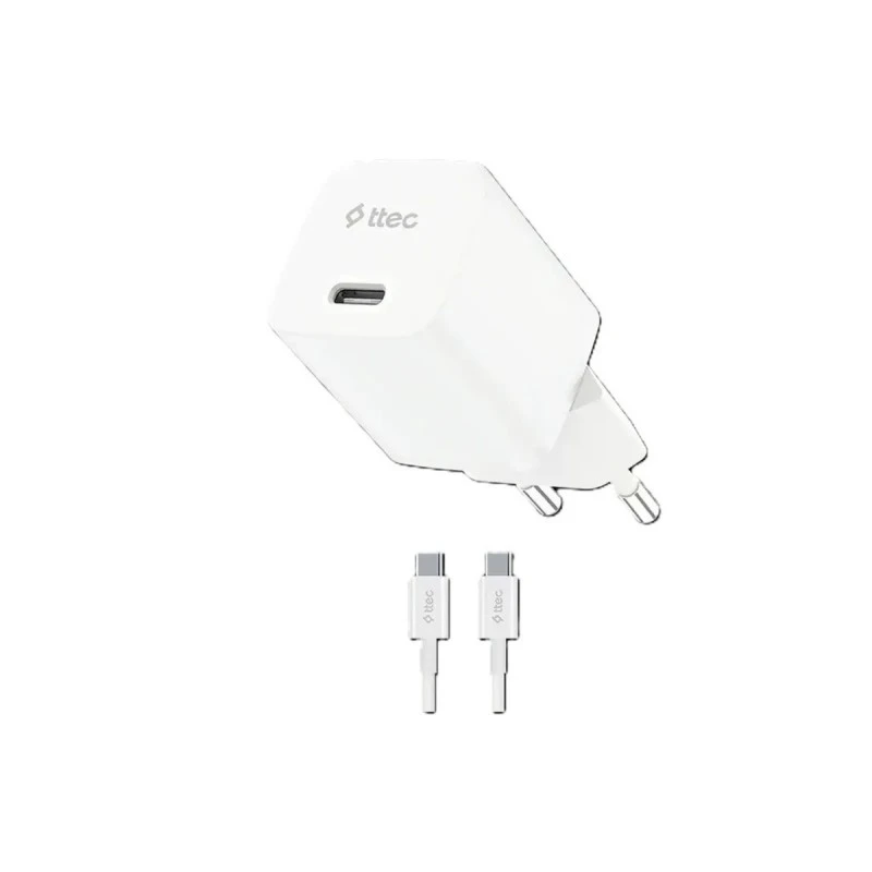TTEC GAN 30W CHARGER + USB-C 60W CABLE WHITE