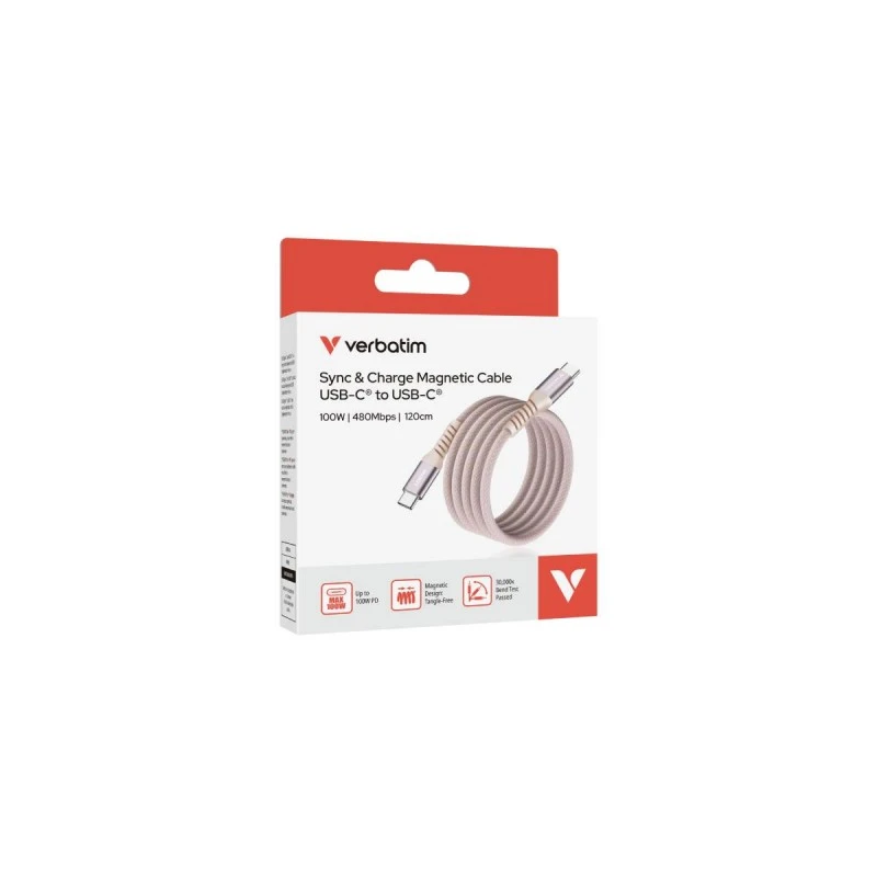 VERBATIM USB-C 100W MAGNETIC 120CM PINK
