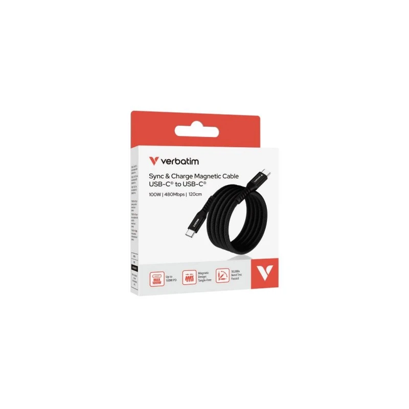VERBATIM USB-C 100W MAGNETIC 120CM BLACK