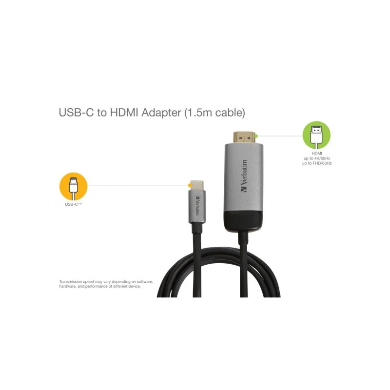 VERBATIM USB-C TO HDMI 1.5M