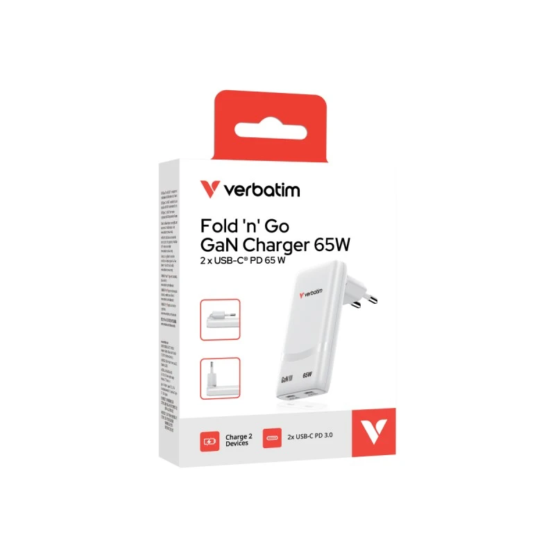 VERBATIM GAN 65W EU WHITE