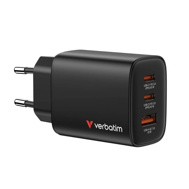 VERBATIM ESSENTIALS GAN 65W BLACK