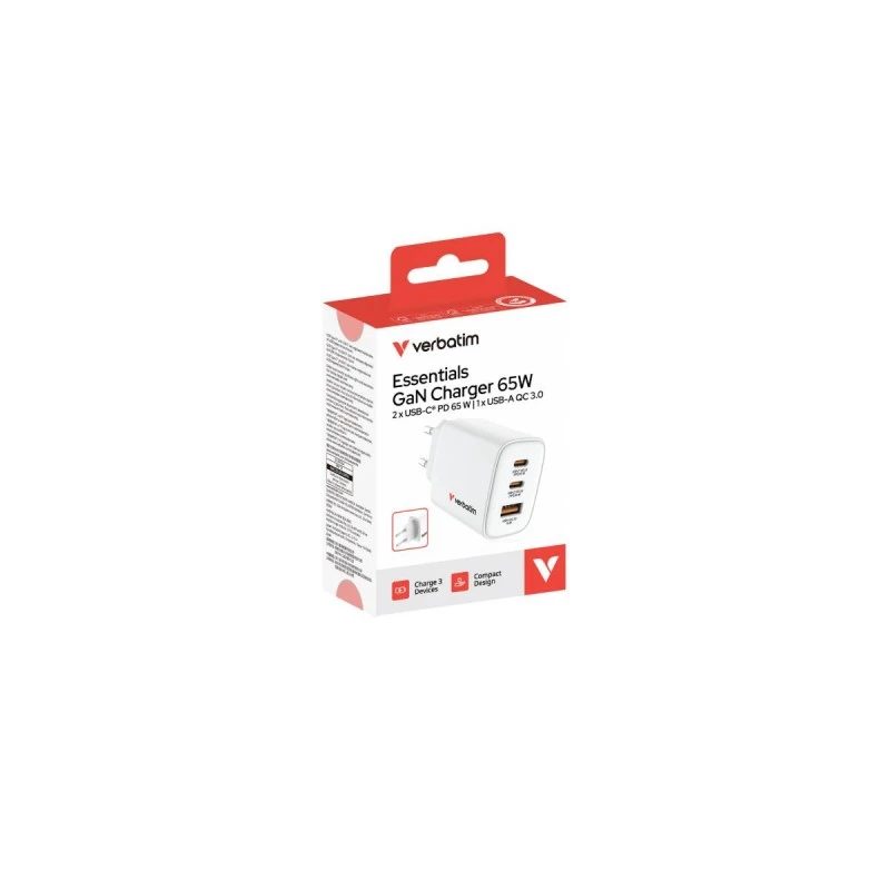 VERBATIM ESSENTIALS GAN 65W WHITE