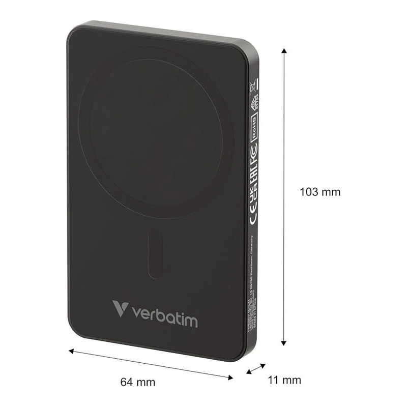 VERBATIM MAGNETIC POWERBANK 5000 BLACK