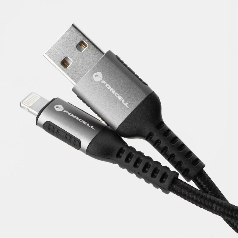 FORCELL КАБЕЛ USB-А КЪМ LIGHTENING 12W CAFULE 2M ЧЕРЕН