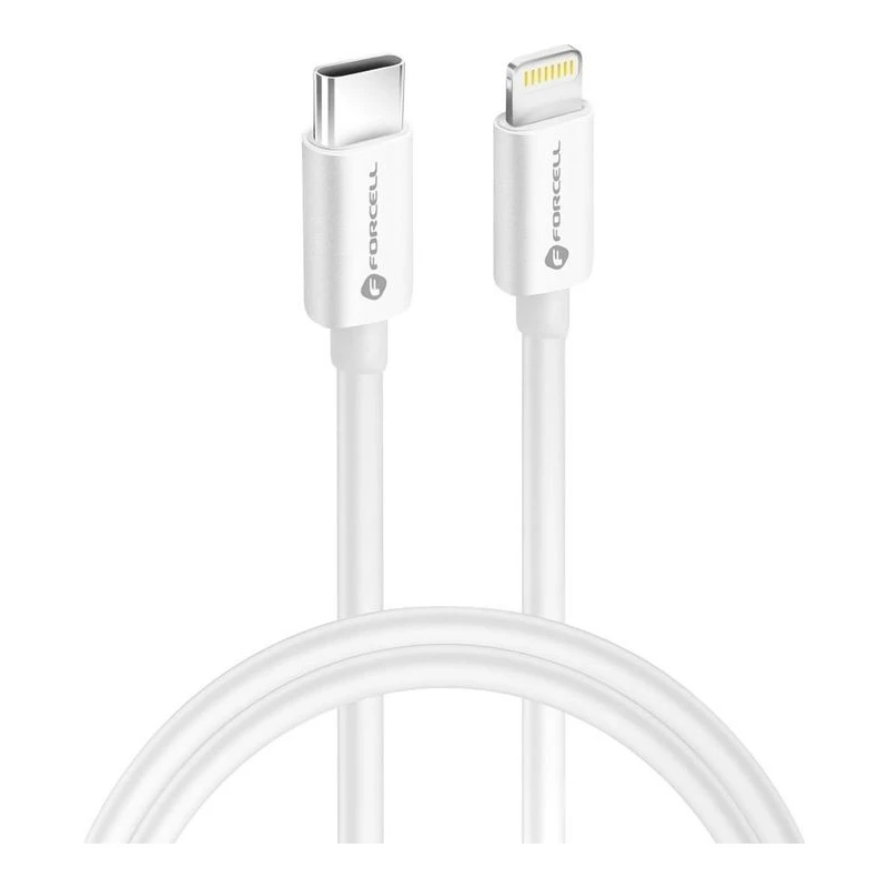 FORCELL КАБЕЛ USB-C КЪМ LIGHTENING MFI PD 30W 1М БЯЛ