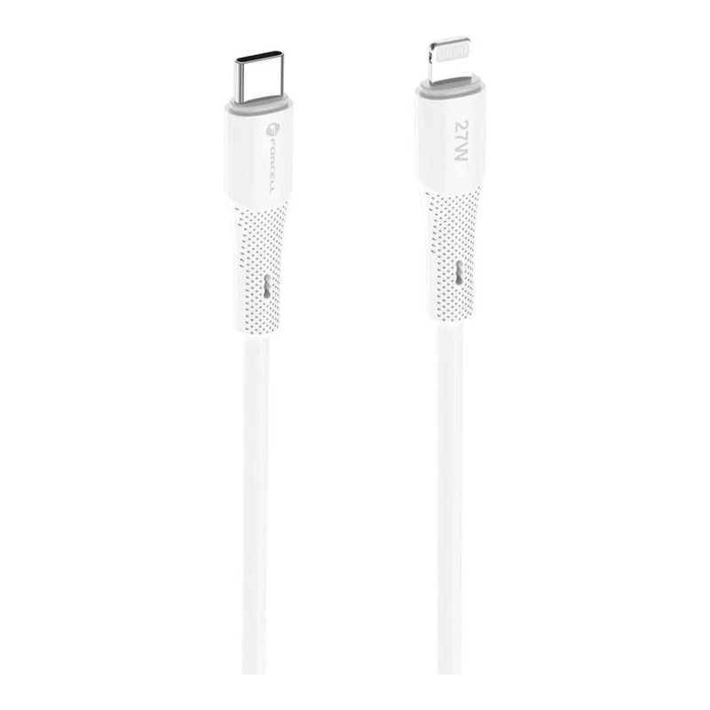 FORCELL КАБЕЛ USB-C КЪМ LIGHTENING PD 27W 1М БЯЛ