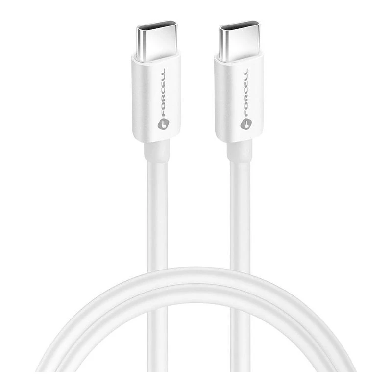 FORCELL КАБЕЛ USB-C КЪМ USB-C PD QC4.0 60W 2М БЯЛ