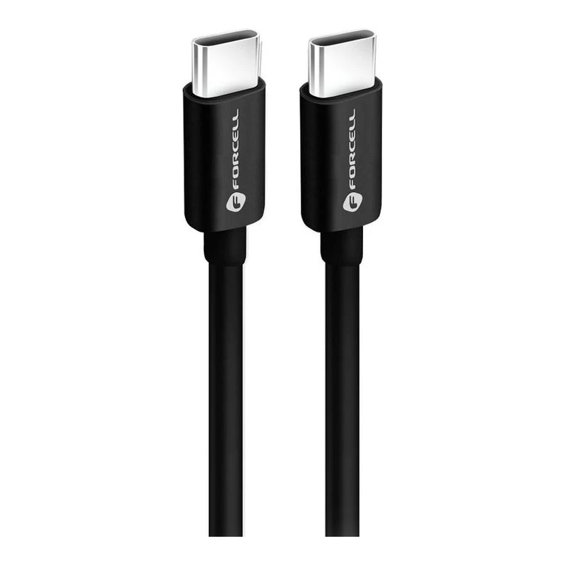 FORCELL КАБЕЛ USB-C КЪМ USB-C PD QC4.0 60W 2М ЧЕРЕН
