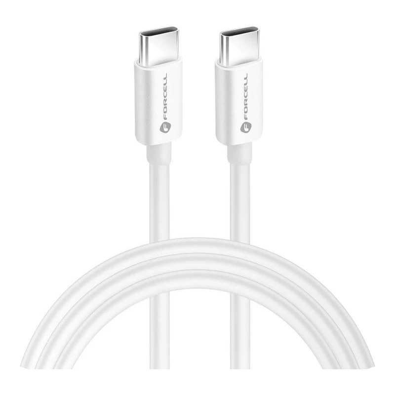 FORCELL КАБЕЛ USB-C КЪМ USB-C PD QC4.0 100W 2М БЯЛ
