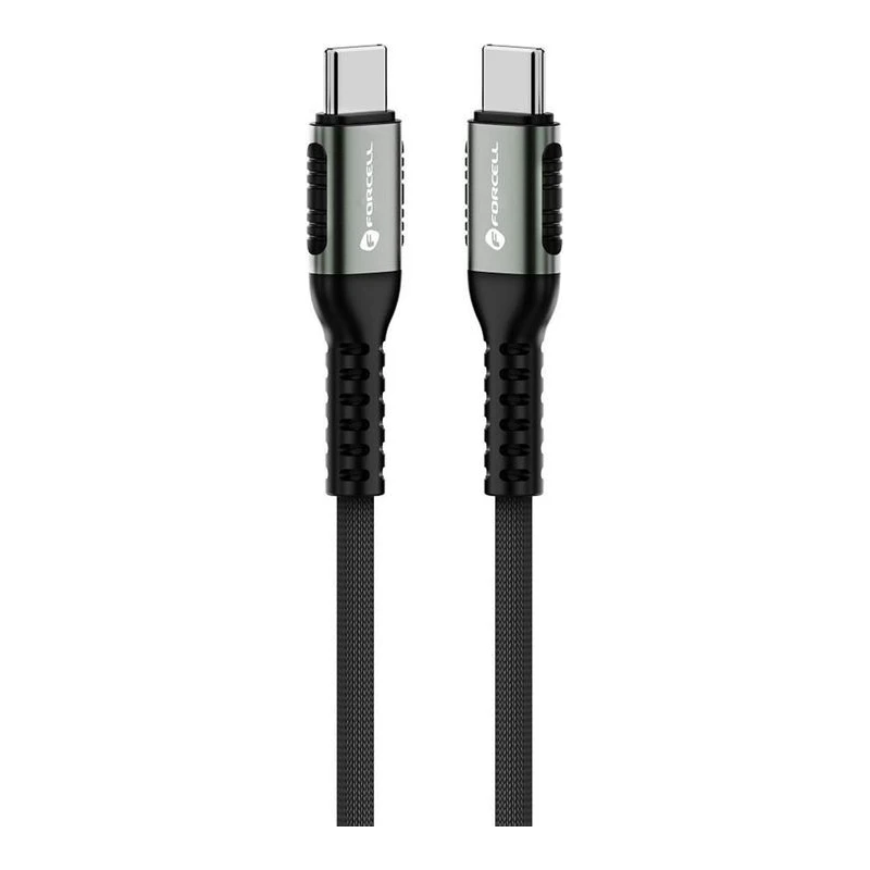 FORCELL КАБЕЛ USB-C КЪМ USB-C PD QC4.0 100W 2М ЧЕРЕН