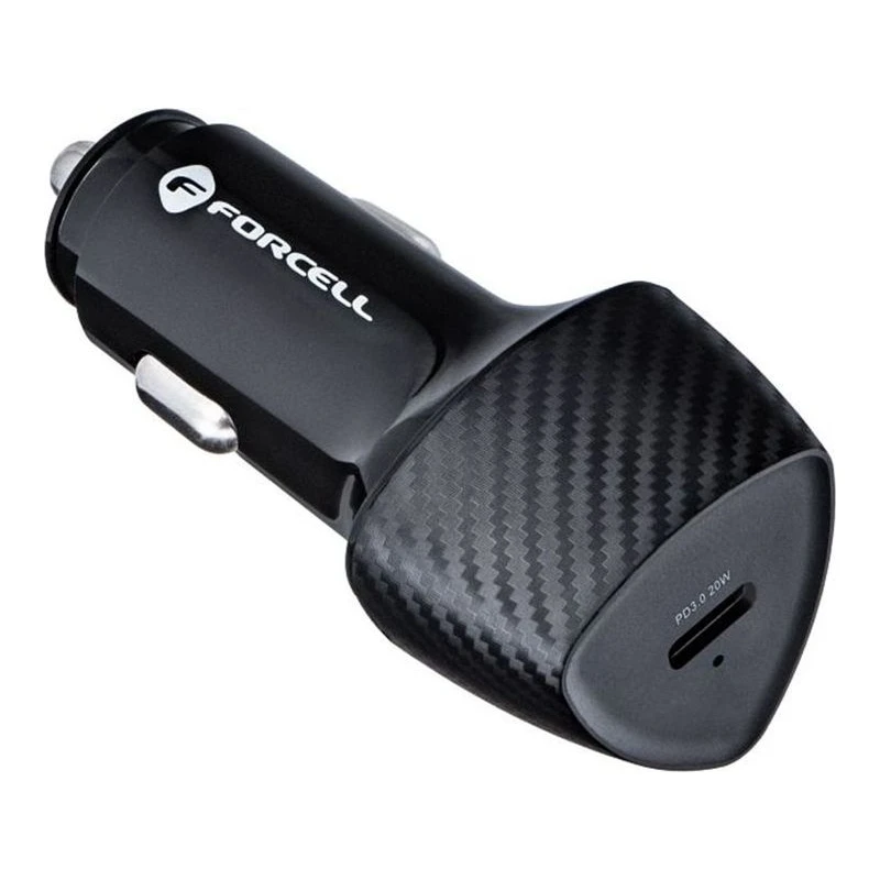 FORCELL ЗАРЯДНО 12V USB-C + КАБЕЛ USB-C/LIGHTENING 20W