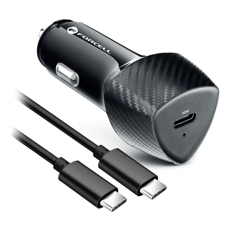 FORCELL ЗАРЯДНО 12V USB-C + КАБЕЛ USB-C/USB-C 20W