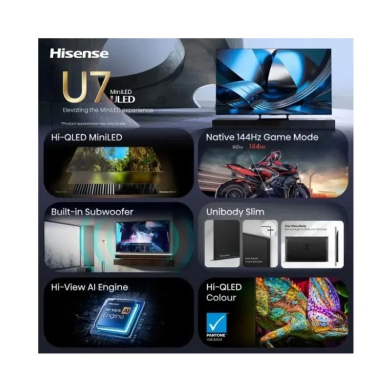 HISENSE 55U7SE MINI-LED QLED AI SMART TV