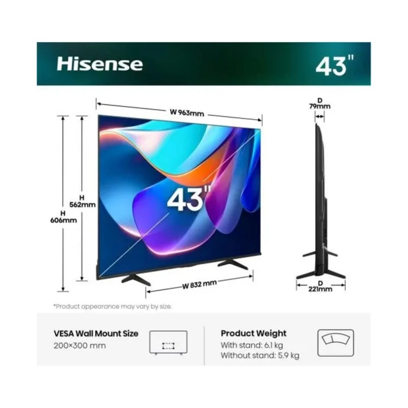 HISENSE 43A6S UHD SMART TV