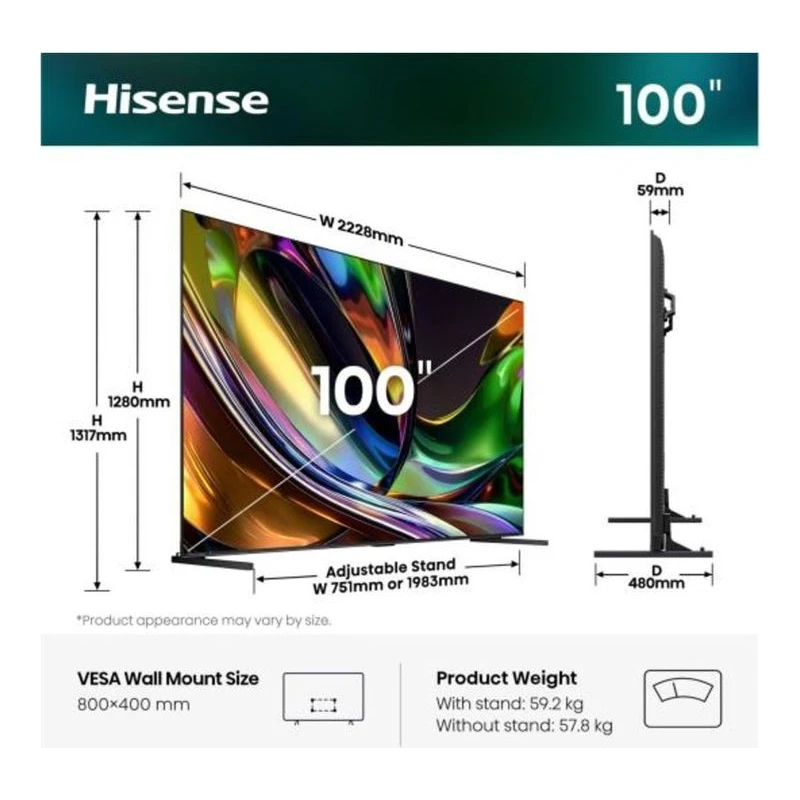 HISENSE 100UR8S RGB MINI-LED AI SMART TV
