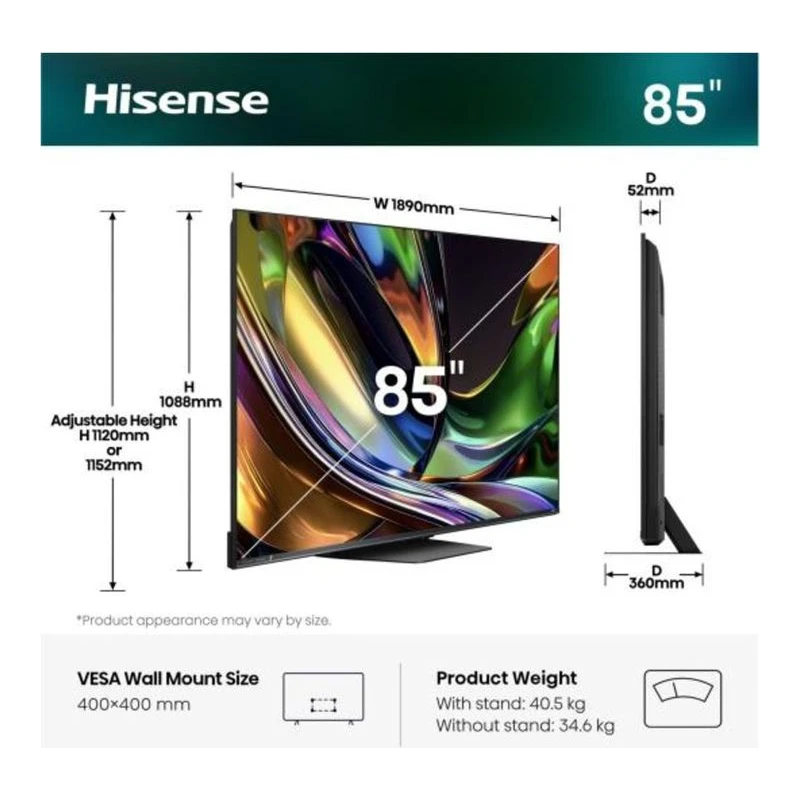 HISENSE 85UR8S RGB MINI-LED AI SMART TV