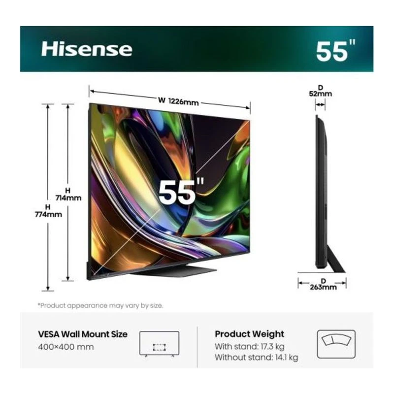 HISENSE 55UR8S RGB MINI-LED AI SMART TV