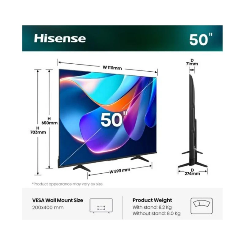 HISENSE 50A6S UHD SMART TV