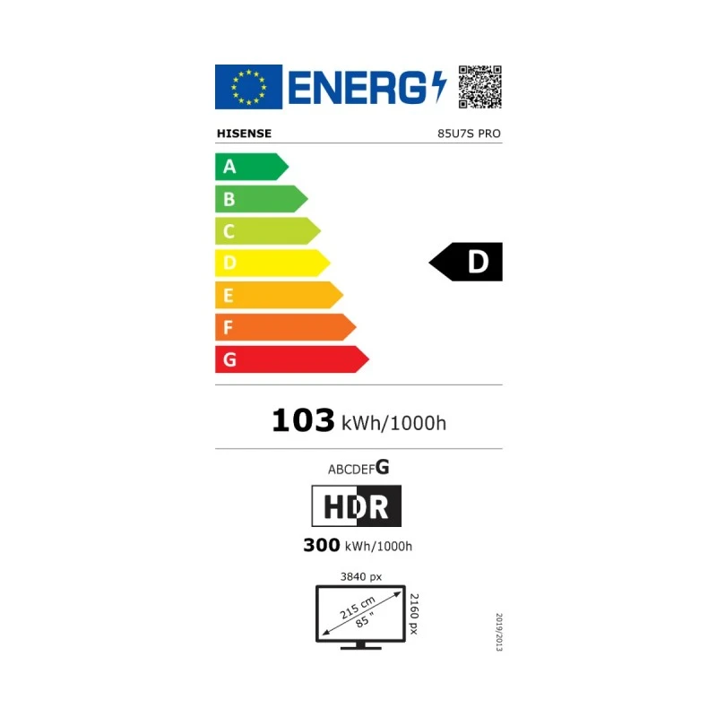 HISENSE 85U7S PRO MINI-LED QLED AI SMART TV