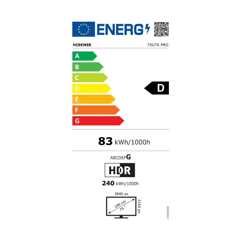 HISENSE 75U7S PRO MINI-LED QLED AI SMART TV