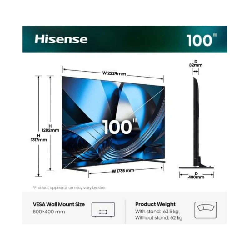 HISENSE 100U7SE MINI-LED QLED AI SMART TV