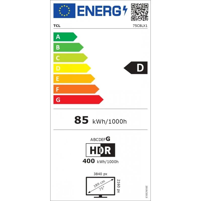TCL 75C8L SQD MINI LED SMART GOOGLE TV