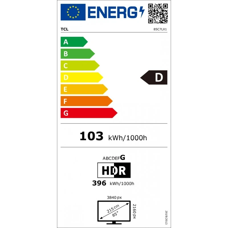 TCL 85C7L SQD MINI LED SMART GOOGLE TV