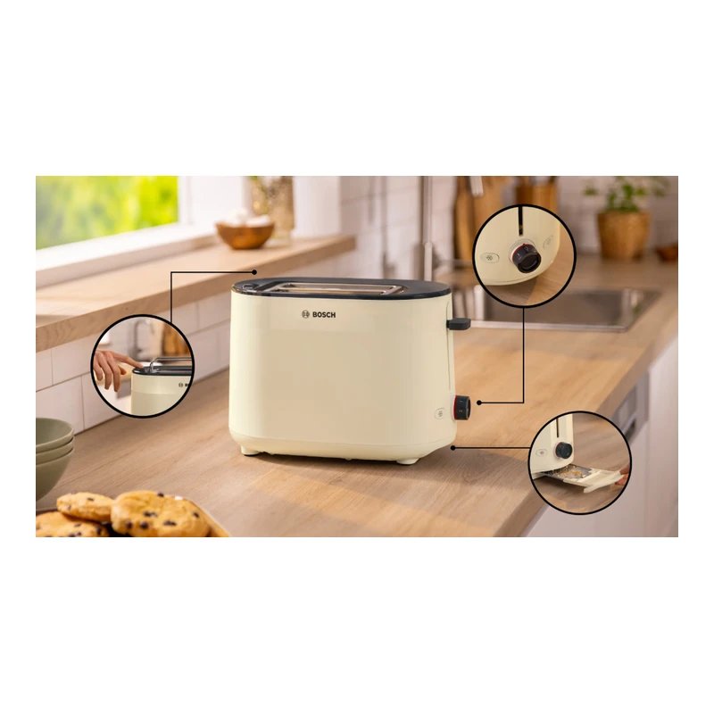 BOSCH TAT2M127 COMPACT TOASTER BEIGE