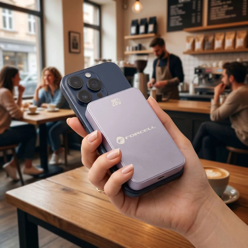 FORCELL LUXE SLIM MAGSAFE ВЪНШНА БАТЕРИЯ 10000MAH ЛИЛАВО