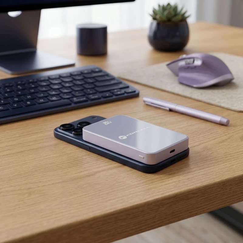 FORCELL LUXE SLIM MAGSAFE ВЪНШНА БАТЕРИЯ 10000MAH ЛИЛАВО