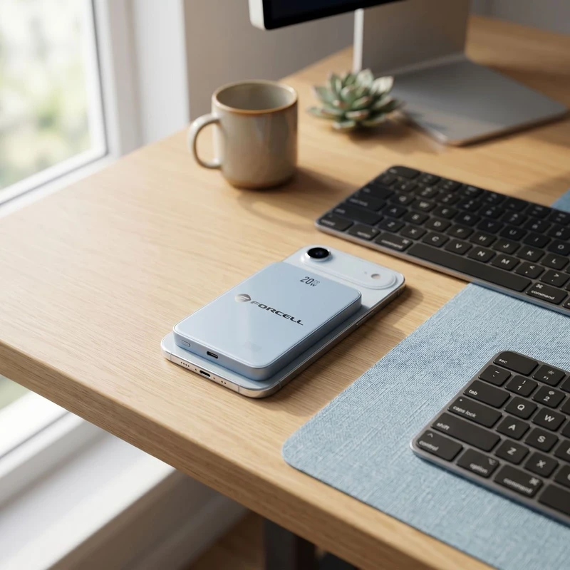 FORCELL LUXE SLIM MAGSAFE ВЪНШНА БАТЕРИЯ 10000MAH СИНЬО