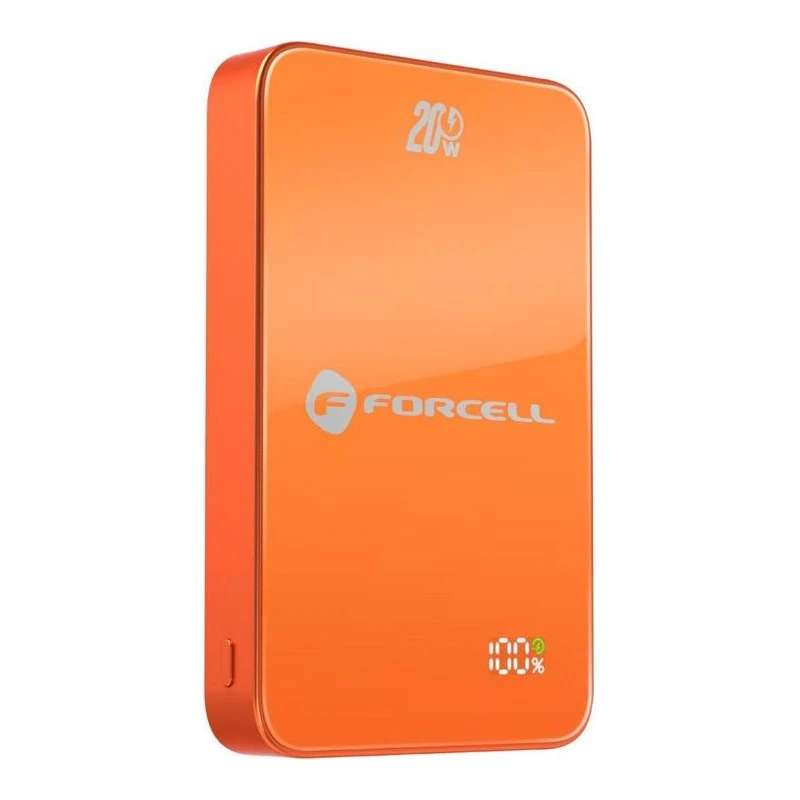 FORCELL LUXE SLIM MAGSAFE ВЪНШНА БАТЕРИЯ 10000MAH ОРАНЖЕВО