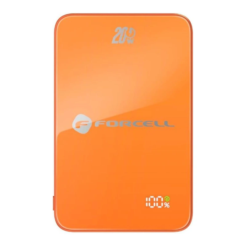 FORCELL LUXE SLIM MAGSAFE ВЪНШНА БАТЕРИЯ 10000MAH ОРАНЖЕВО