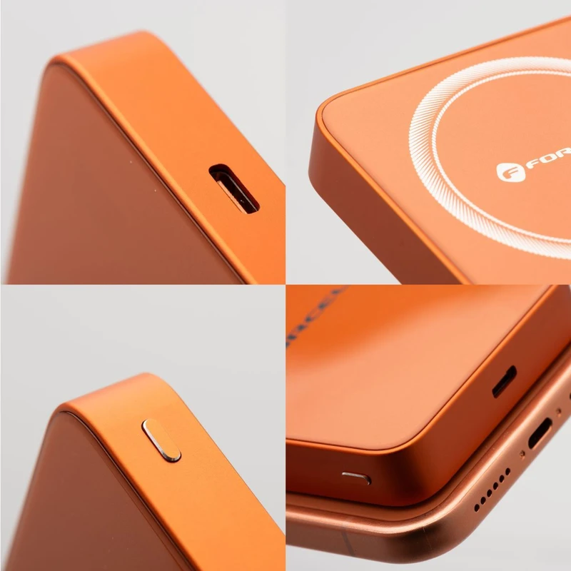FORCELL LUXE SLIM MAGSAFE ВЪНШНА БАТЕРИЯ 10000MAH ОРАНЖЕВО