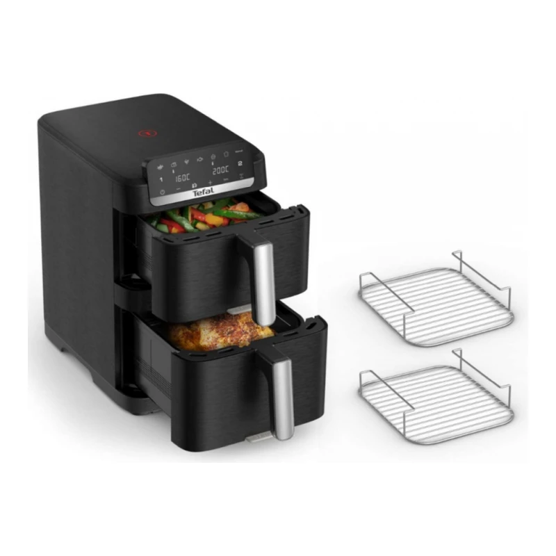 TEFAL EY7568E0 DOUBLE STACK 6L GENIUS+ACC BLK