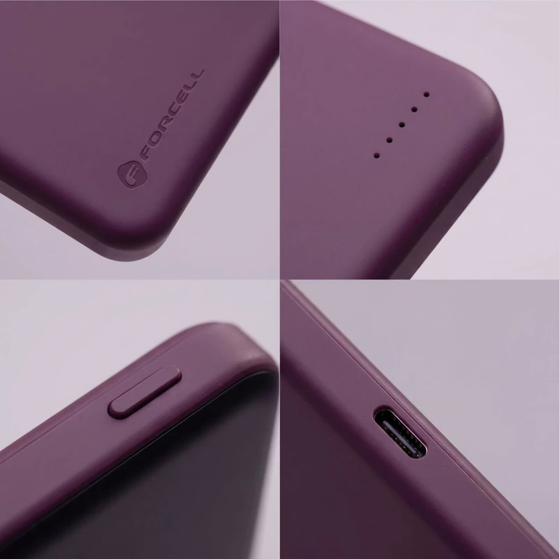 FORCELL ВЪНШНА БАТЕРИЯ SLIM MAGSAFE QUICK 5000MAH БОРДО