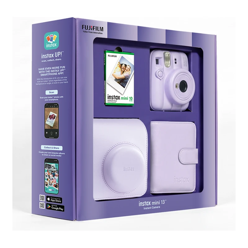 FUJIFILM INSTAX MINI 13 PURPLE BUNDLE BOX