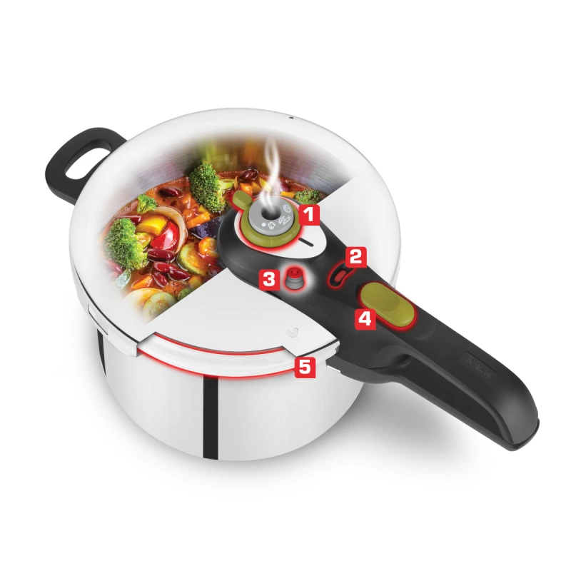 TEFAL P2530741 SECURE 5 ТЕНДЖЕРА ПОД НАЛЯГАНЕ 6Л 