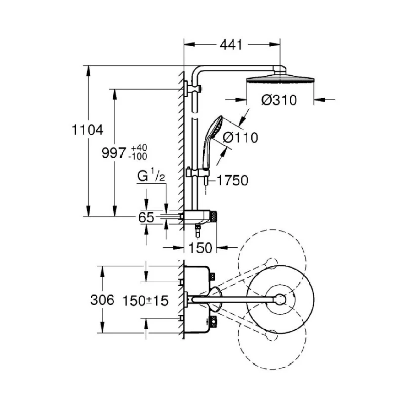 GROHE EUPHORIA SMARTCONTROL SYSTEM 310 DUO 26507000