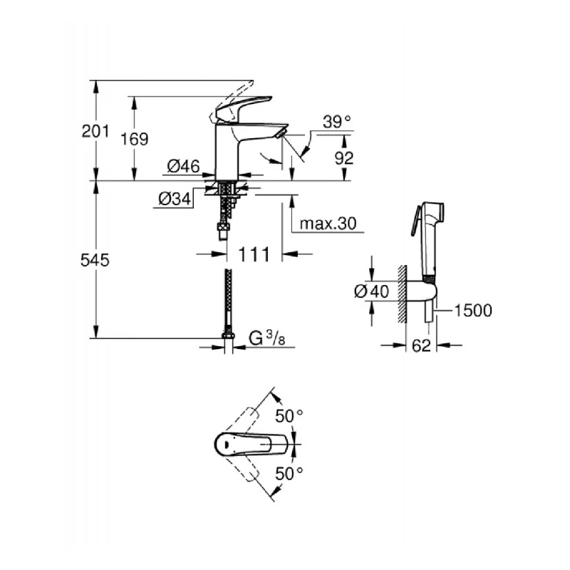 GROHE EUROSMART ЕДНОРЪКОХВАТКОВ 23124003
