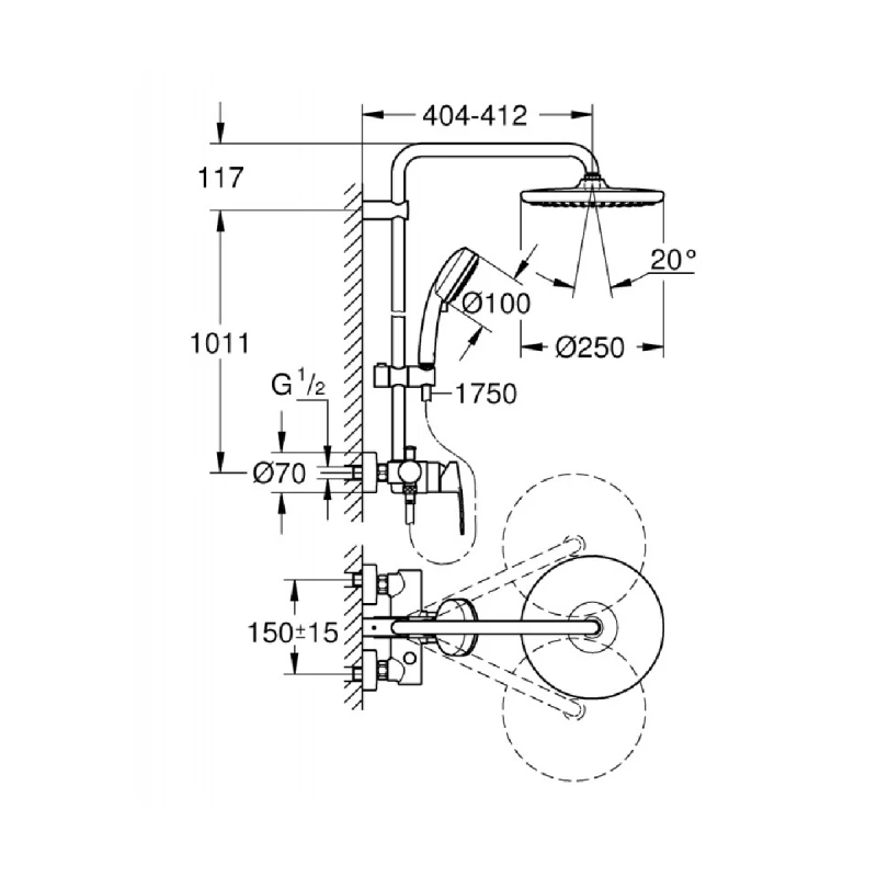GROHE TEMPESTA COSMOPOLITAN SYSTEM 250 26673000