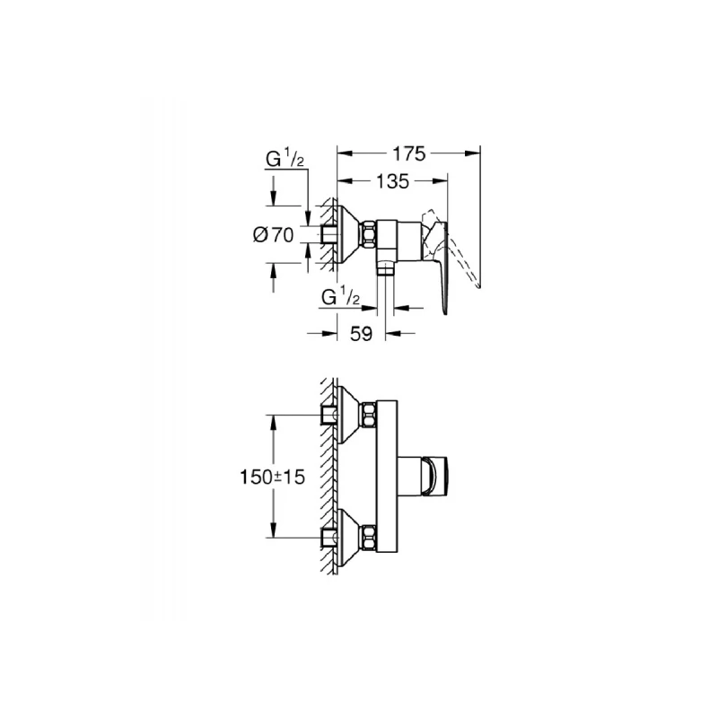 GROHE BAUEDGE ЕДНОРЪКОХВАТКОВ 1/2 23635001
