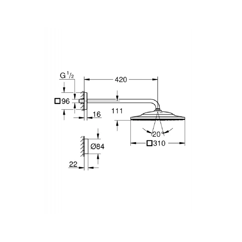 GROHE RAINSHOWER SMARTCONNECT 2 СТРУИ 26642000