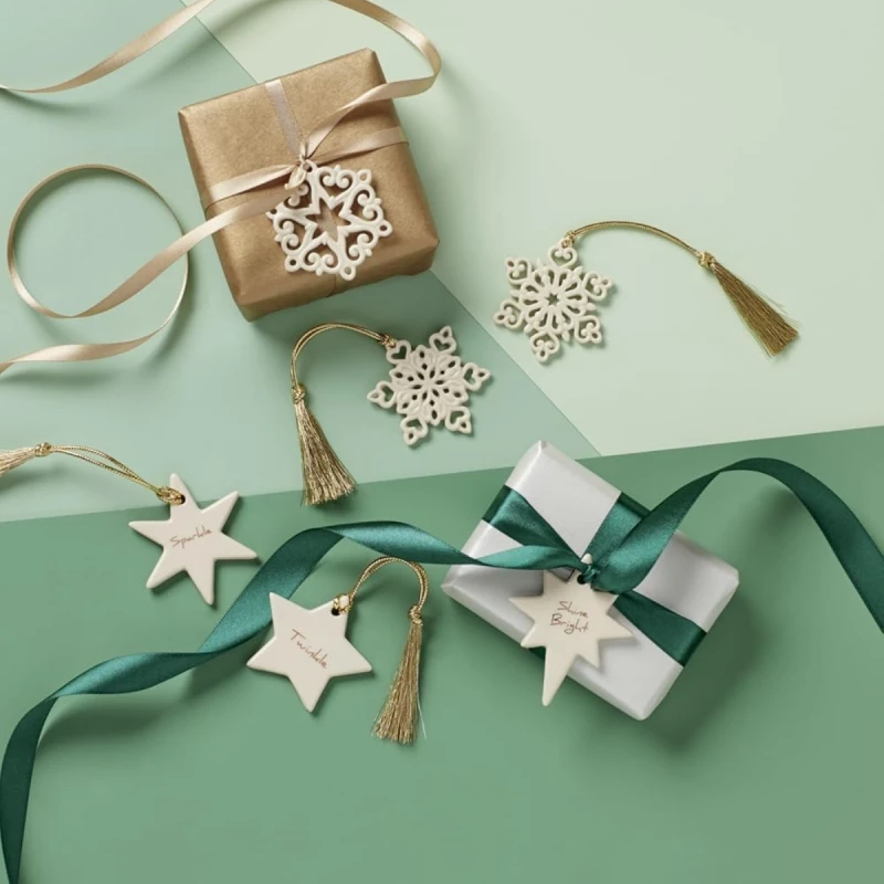 LENOX 888922 PIERCED SNOWFLAKE 3PC ORNAMENT SET