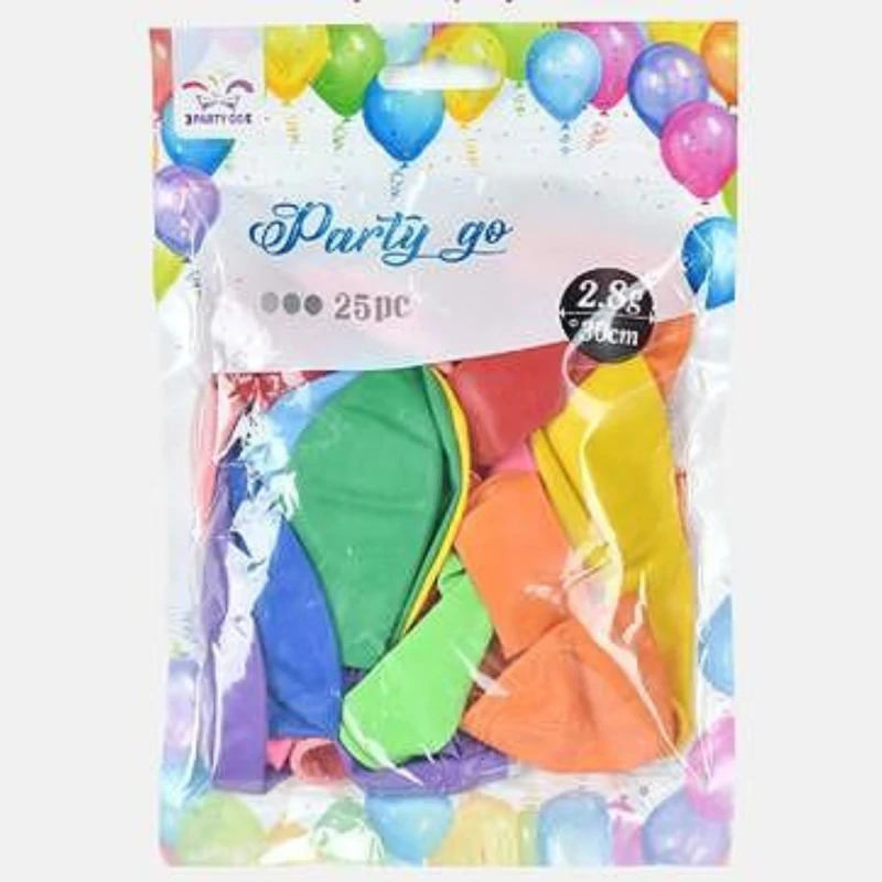 PARTYGO БАЛОНИ МИКС ЦВЕТНИ  РАЗМЕР 30СМ  25БР 