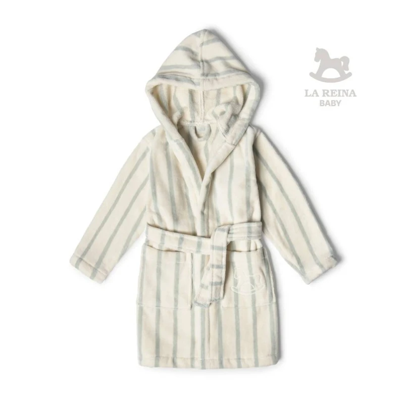 LA REINA ДЕТСКИ ХАЛАТ ЗА БАНЯ VIVIA STRIPE ЗЕЛЕН 6-8Г