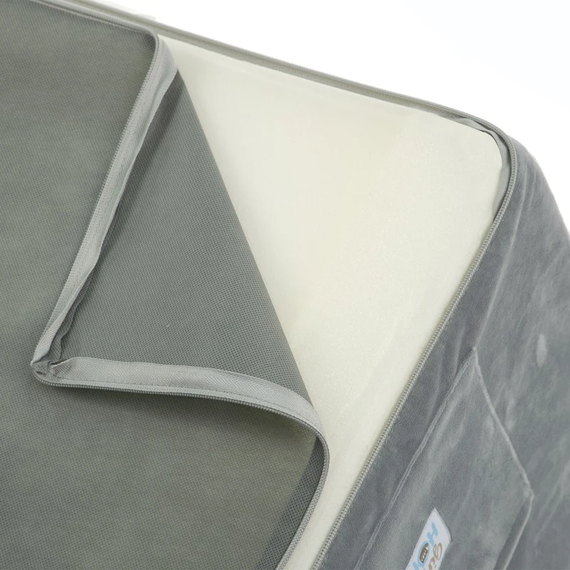 Детски Разтегателен Диван BONO, Плюшен, Мек, от Пяна - 2 в 1 за Сядане и за Сън, Сив