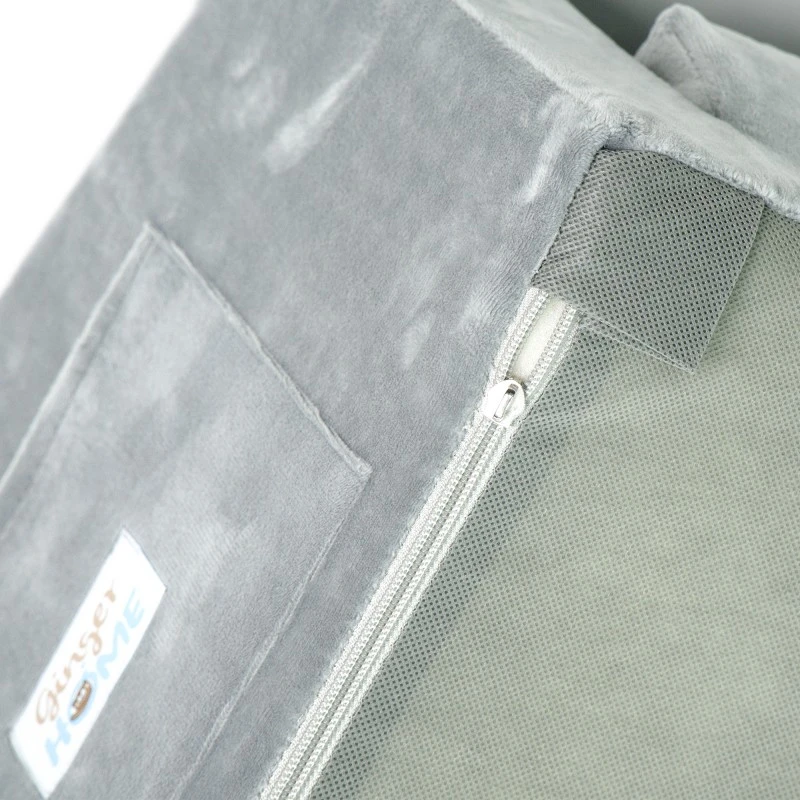 Детски Разтегателен Диван BONO, Плюшен, Мек, от Пяна - 2 в 1 за Сядане и за Сън, Сив