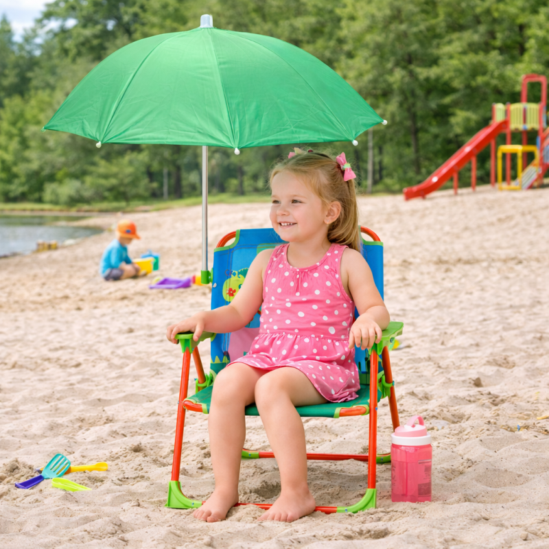 Сгъваемо Детско Столче с Чадър TOFFY със Забавен Дизайн – За Дом, Градина и Плаж